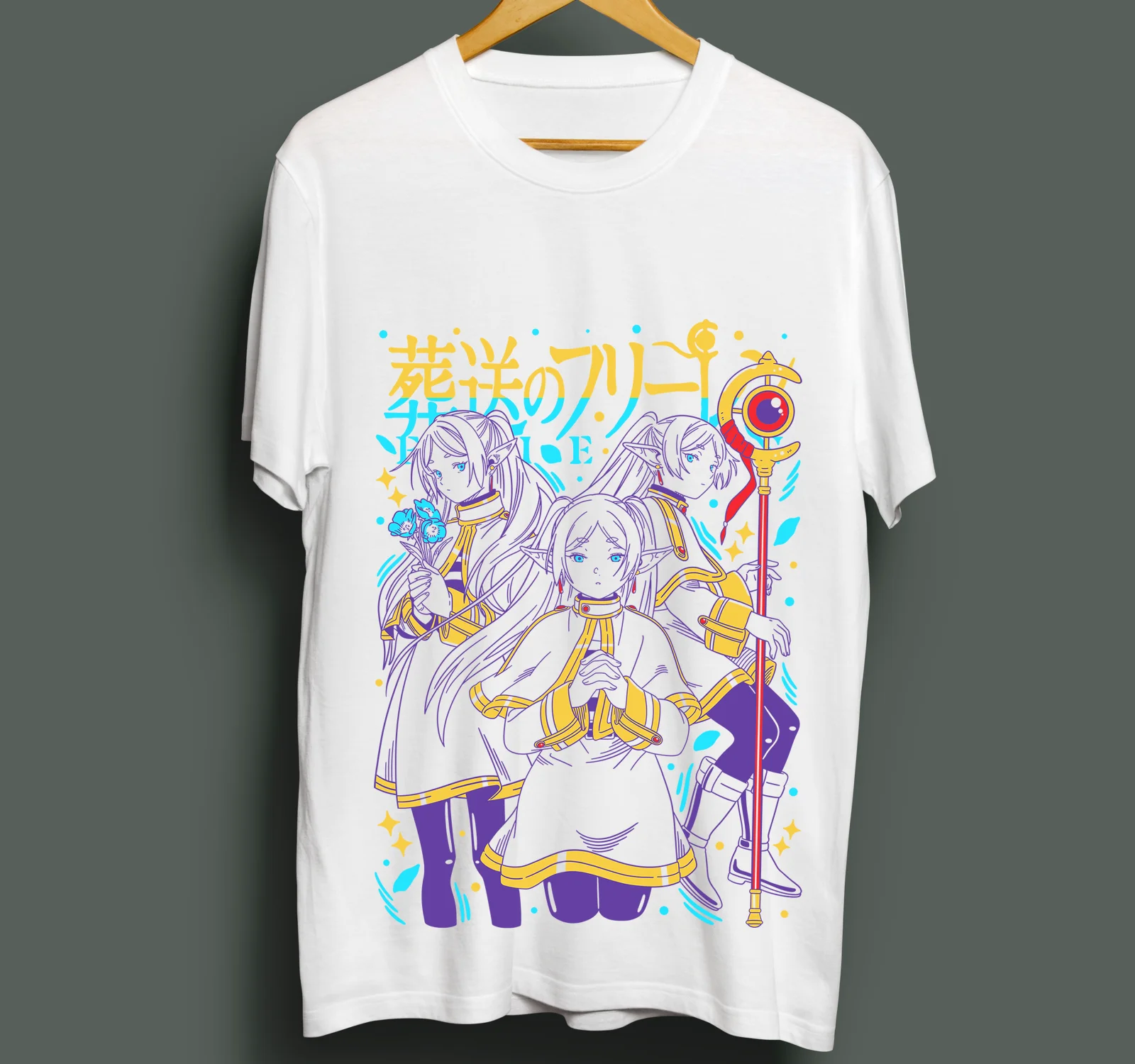 Frieren T-Shirt Beyond Journey's End Fern Stark Girl Anime Gifts Shirt All Size