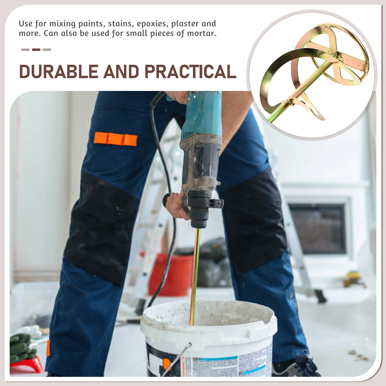 High Efficiency Cement Mixer Electric Drill Stirring Rod For Mixing Paint Grout Plaster Drywall Mud Mixer Long Drill