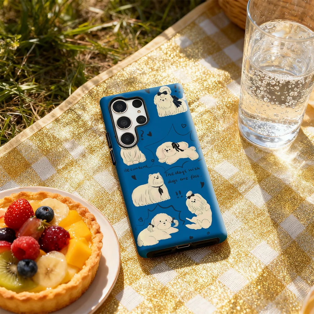 حافظة لهاتف سامسونج جالاكسي S25 Ultra S24 S23 Ultra Plus غطاء خلفي لامع بطبقة مزدوجة لهاتف جرو