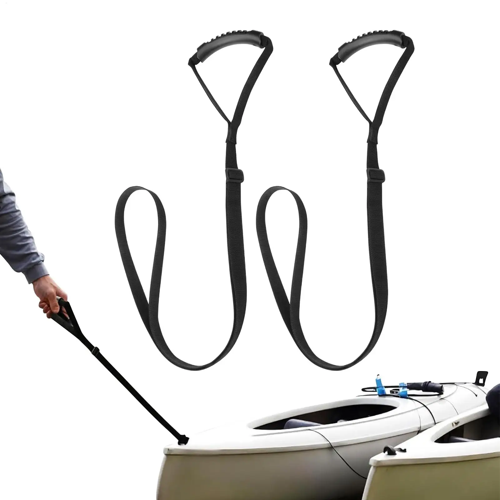 2pcs Kayak Safety Stabilizer Strap Adjustable Assist Handle for Easy Entry/Exit & Standing, Youth & Beginners