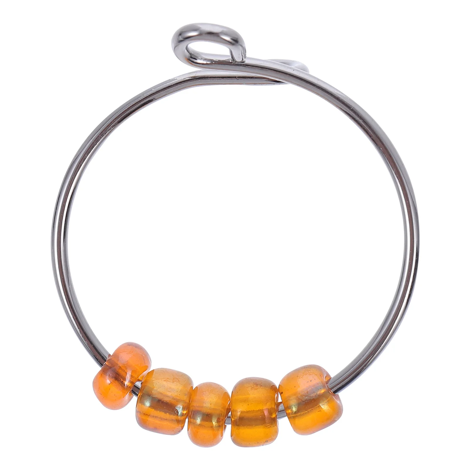 Anello Antistress con Perline di Vetro in Acciaio al Titanio, Elegante Anello Girevole per Ridurre lo Stress e il Comfort di Lunga Durata