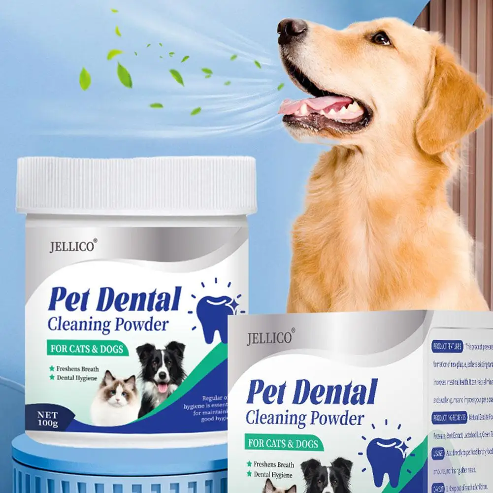 100g Pet Dental Cleaning Powder for Dogs Recommended by vets for good oral health Reduces Plaque Prevents Tartar Improves B A5O1