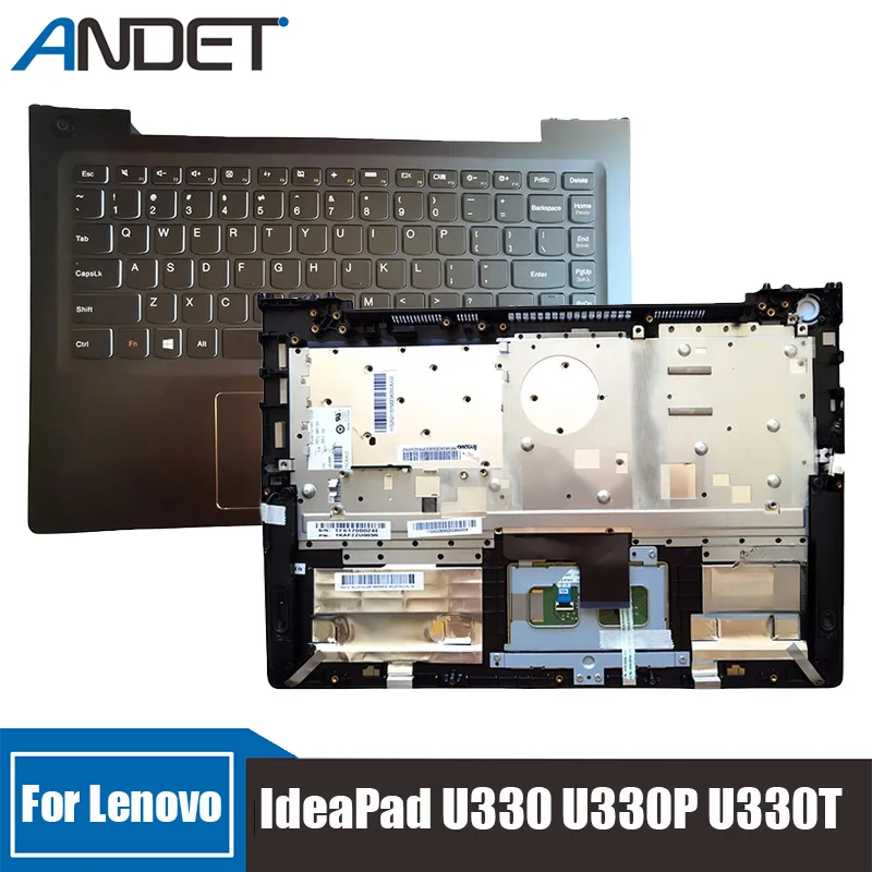 

New Original For Lenovo IdeaPad U330 U330P U330T Black US English With Touchpad Laptop Palmrest Upper Case Keyboard Bezel