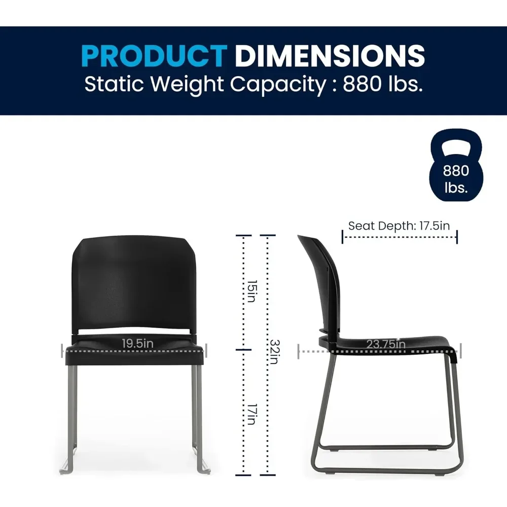 كراسي التراص الخلفية المنحنية المريحة من سلسلة هرقل للمناطق الانتظارية والردهات المكتبية