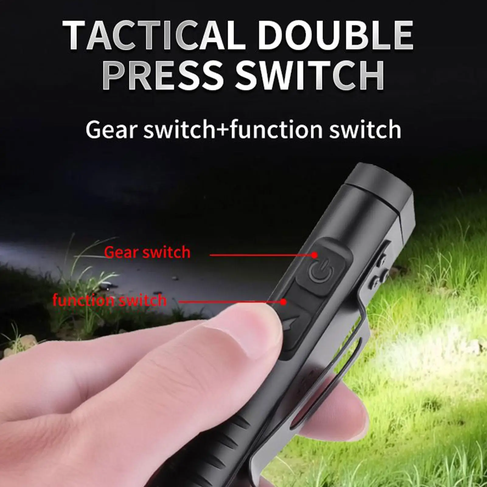 

Фонарик перезаряжаемый магнитный светодиодный яркий фонарик с зуммером USB зарядная лампа портативная для механика рыбалка ночной дом