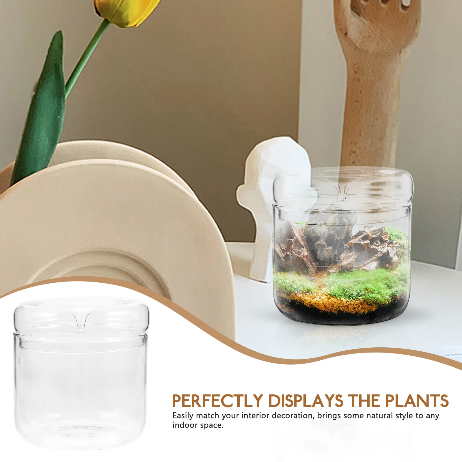 미니어처 풍경 유리병 테라리움 투명 심플 식물 홀더 사무실 정원 다육식물 이끼 장식