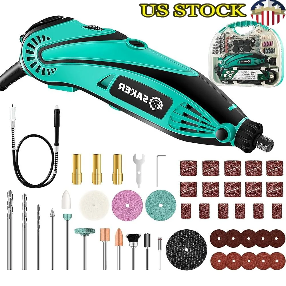 180W Rotary Tool Kit 6 Speed Flex Shaft Multi Tool 240pcs Accessories Electric Drill Set Cutting Polishing Engraving Grinding