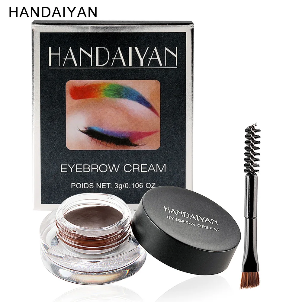 HANDAIYAN 12 Color Waterproof Eyebrow Cream Professional Eyeliner Eyebrow Gel High Brow Tint Black Eye Brow Makeup Tools