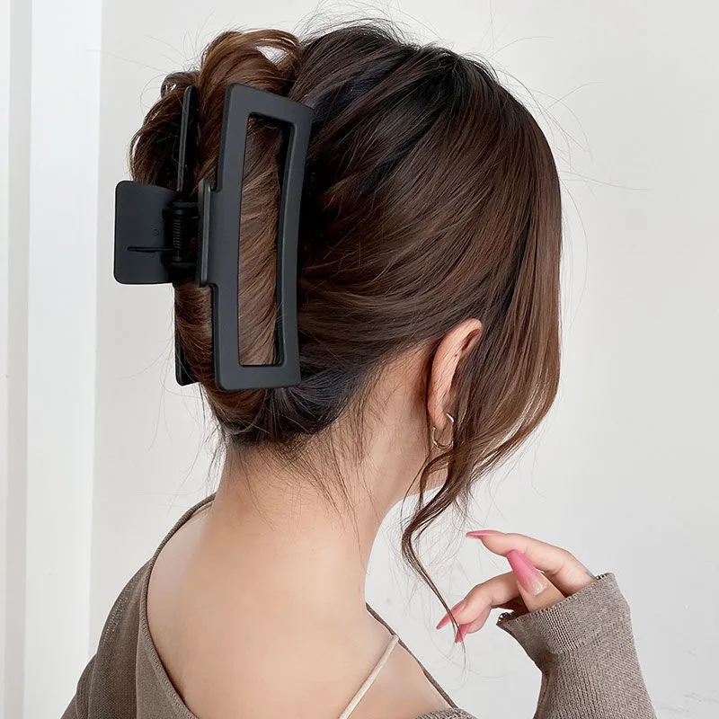 5 Zoll große Haarspangen für dickes und langes Haar, 4er-Pack XL Jumbo-Haarspangen, übergroße, matte, rutschfeste rechteckige Haarspangen_voghion.com