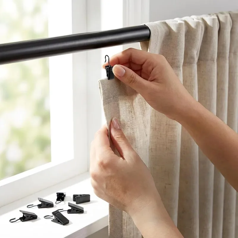 19 pcs Silver Metal Drapery Pins, Strong Secure Grip, suitable for Living Room Curtains, Silver Open-End Design