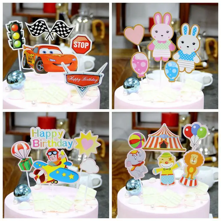 

Wholesale Cake Topper Mushroom House Plane Car Animal Happy Birthday Decoration Baby Shower Party Baking Cake Baking Supplies