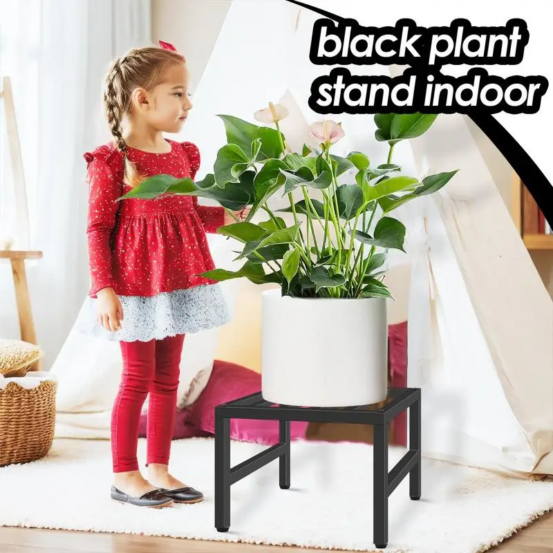 Plant Shelf Indoor Planter Holder Flower Pot Heavy Duty Display Metal Rack Low Flower Stand Display With Non-slip Pads Stable