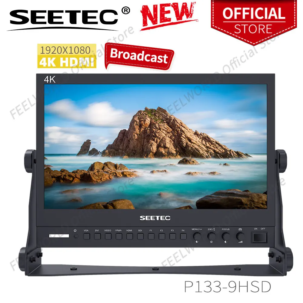 

Seetec 4K133-9HSD-192(Original P133-9HSD) 13.3 Inch IPS 3G-SDI 4K HDMI LCD Broadcast Monitor Director Desktop Aluminum for Live