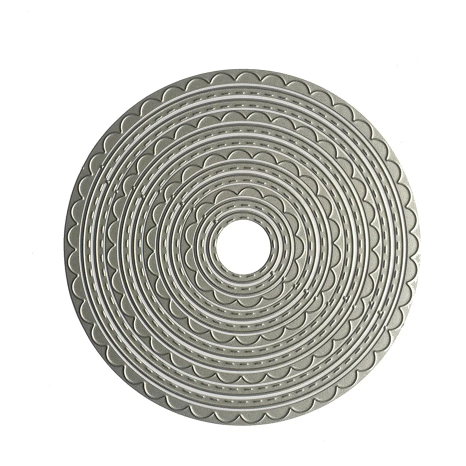 

Circle lace wave sine border frame Scrapbooking Cutting Dies Yiwu stock clearance DIY Paper gift Card Making metal craft Album