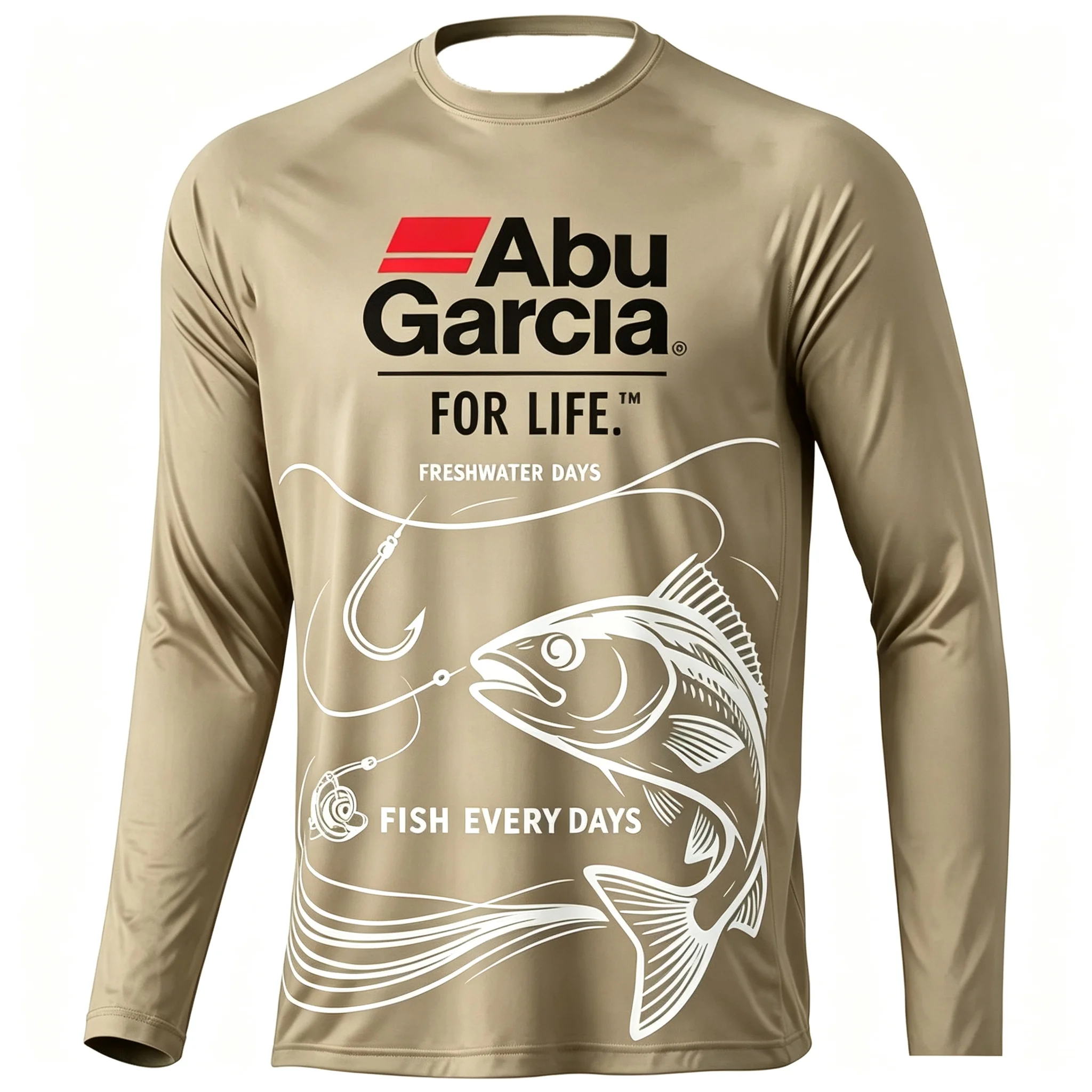 Herren Langarm-Angelhemd, lässiges Outdoor-Sportshirt mit Grafikdruck, Rundhals-Pullover, schnelltrocknendes T-Shirt – Detail 13