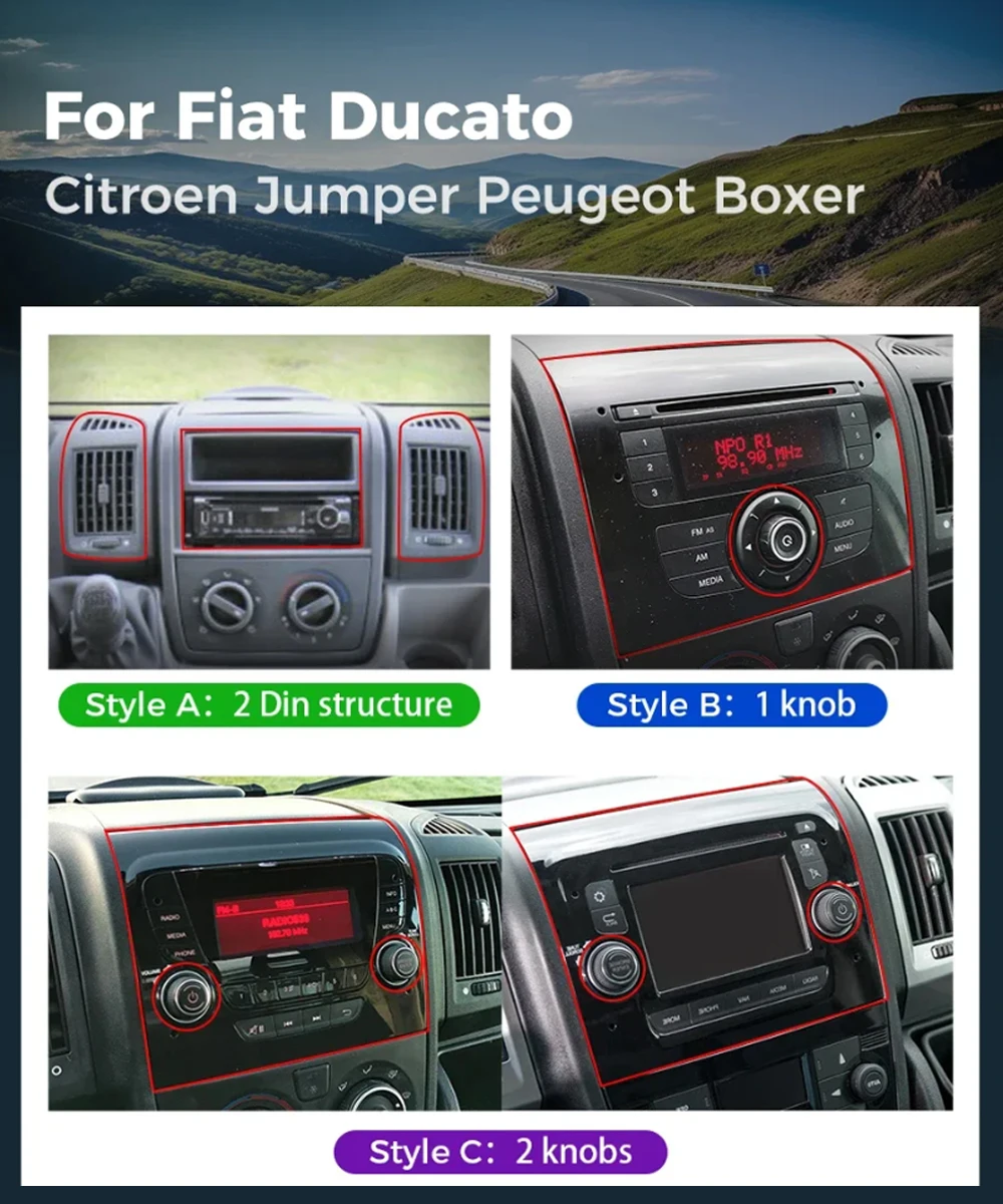 Android 16 Car Radio For Fiat Ducato 2005 2006 - 2023 Citroen Jumper Peugeot Boxer 2011-2015 Auto Carplay 2 Din Autoradio 4G RDS