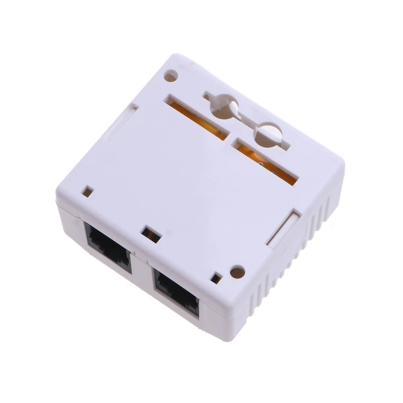 Cat6 RJ45 8P8C Connector UTP Unshielded Double Port Desktop Mount Box CAT6 Network Module Information Socket 24BB