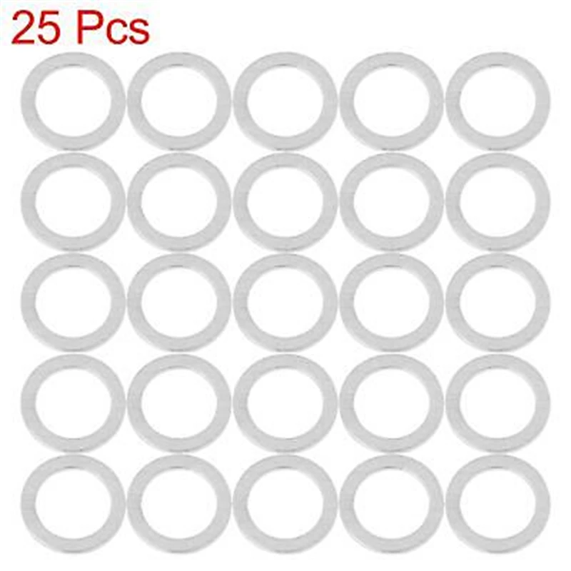 25pcs M14 Silver Tone Oil Drain Plug Gaskets Replacement for Hyundai Kia 21513-23001