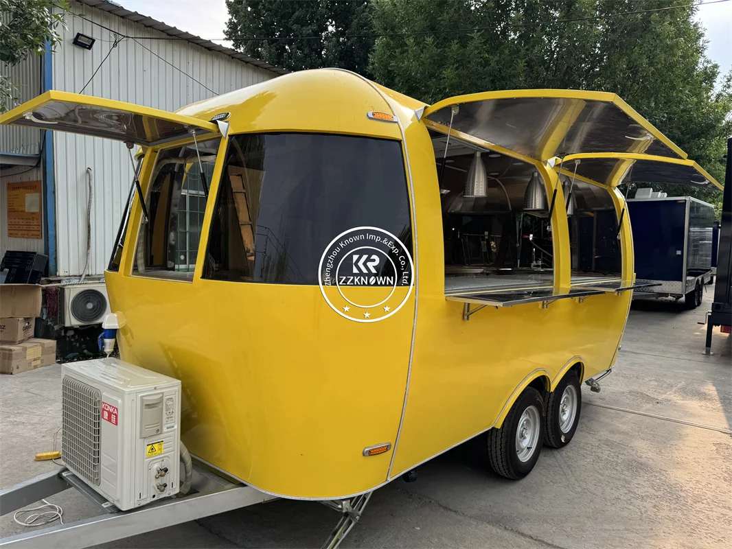 Mobile Food Trailer USA Concession Stainless Steel Truck Food Vending Cart Ice Cream Kiosk Manufacturer