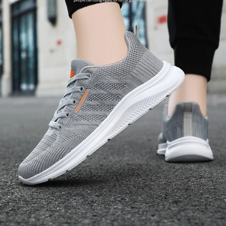 

Men Breathable Running Walking Knit Shoes Fashion Lightweight Casual Sneakers Couple Style Classical Mesh Sport Athletic Shoes