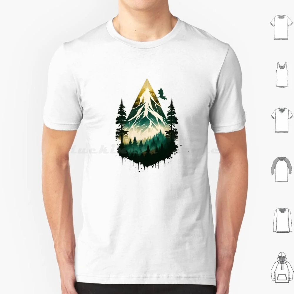 The Lonely Mountain-Geometric-Dragon-Fantasy T Shirt Big Size 100% Cotton The Gandalf Tolkien Mordor Sauron Frodo Bilbo Geek