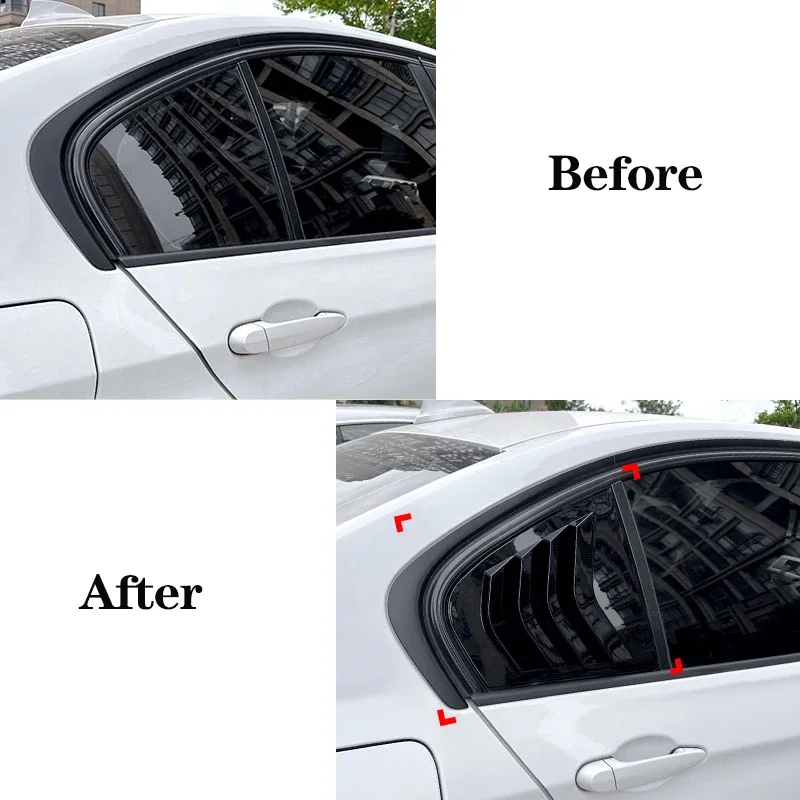 For BMW 3 Series F30 318i 320i 325i Car Rear Window Shutter Cover Trim Window Louver Side Vent Trim 13-19 Accessories