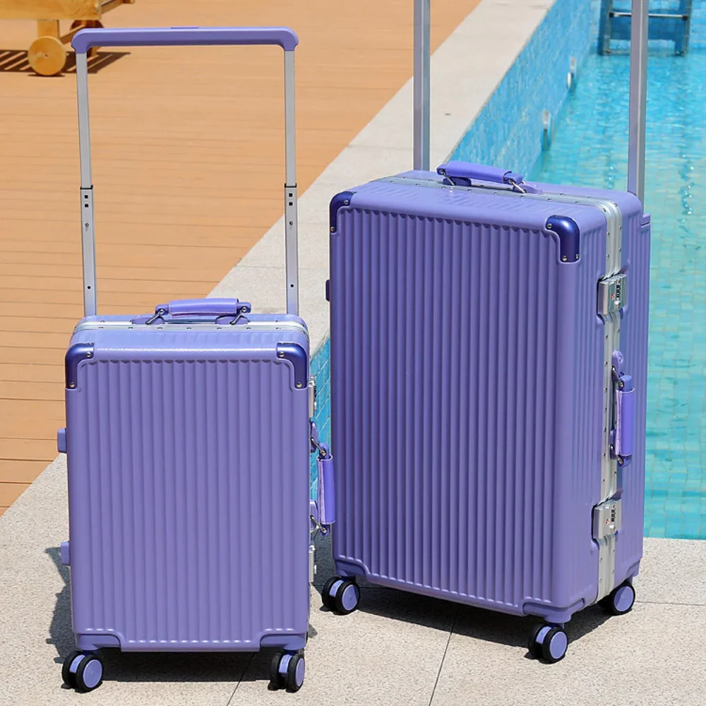 20 22 24 26 inch Suitcase Wide Handle Travel Suitcase Men Carry-On Rolling Luggage Women PC Aluminum Frame Trolley Case