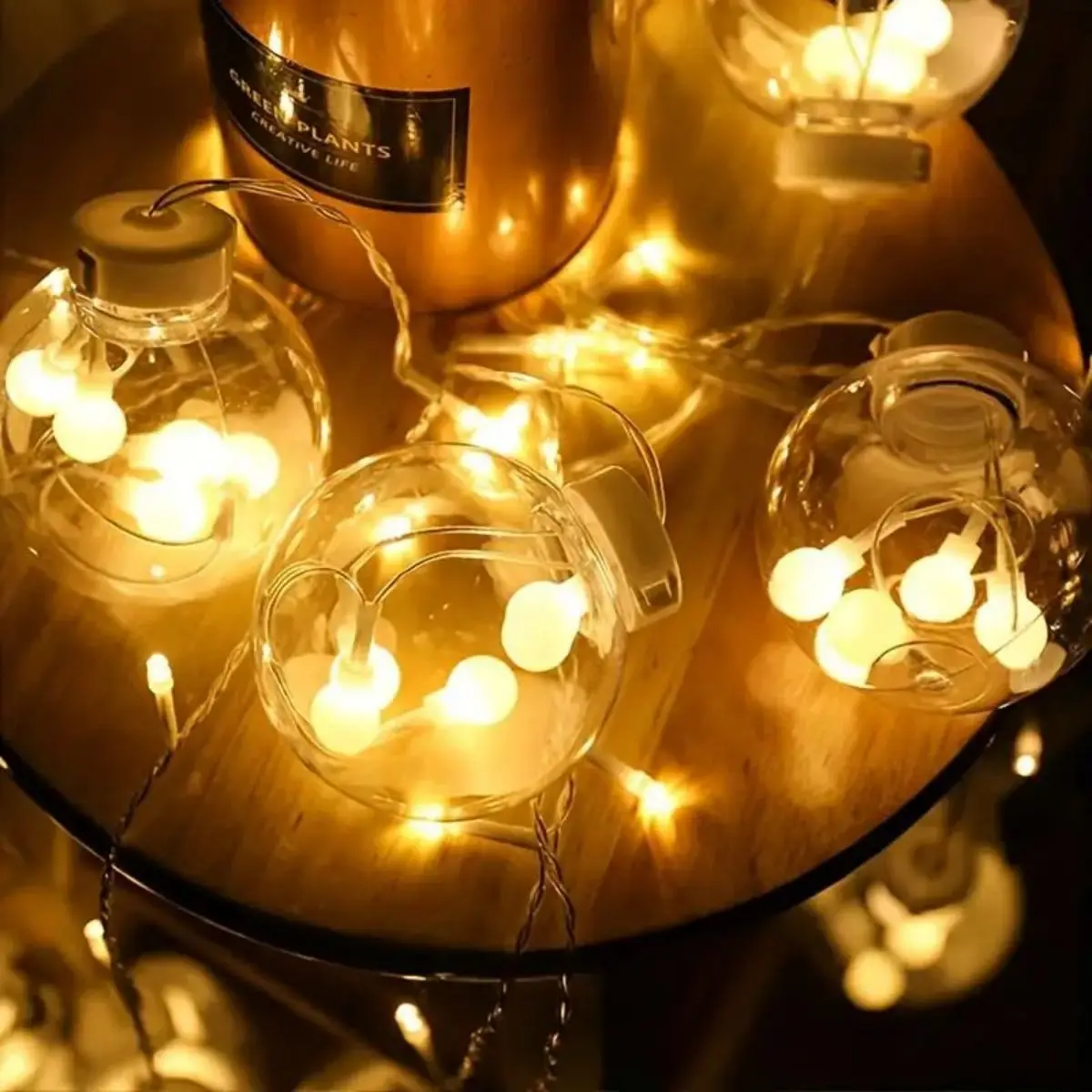 1pc Curtain String Lights Full ,Round Crystal Ball String Lights, LED Wishing Ball String Lights, Outdoor Waterproof Lighting,