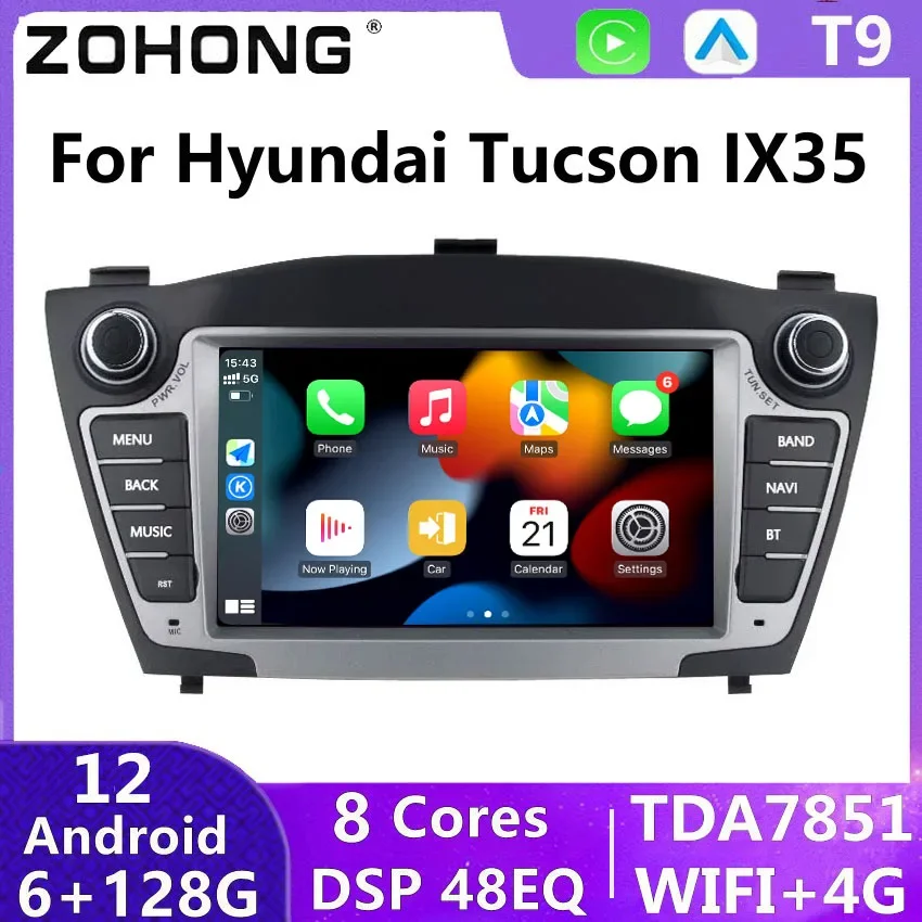 Android Car Radio Carplay Screen Auto Multimedia Stereo Audio Video Player For Hyundai IX35 Tucson Autoradio GPS Navigation 2din