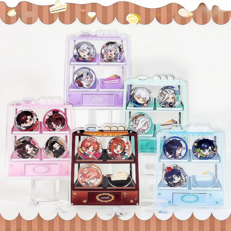 Dessert Counter Acrylic Mini Badge Brick Display Frame, Small Pin Storage Organizer for Badges & Goods Showcase Collectible