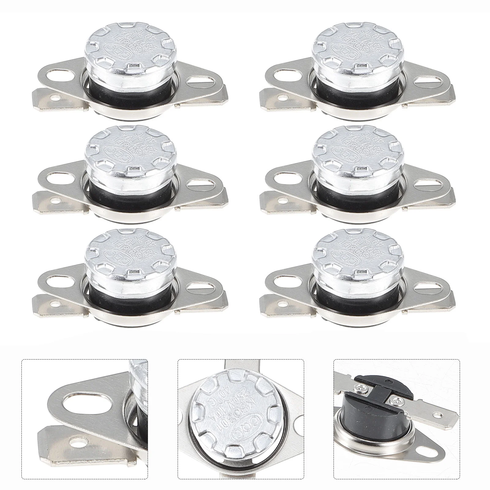 10 Pcs Thermal Control Switch Temperature Electrical Appliance for Coffee Maker Aluminum Normally Open Oven