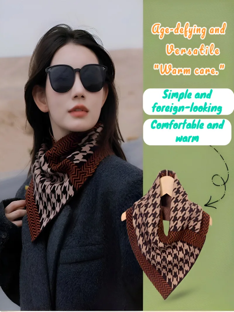 Small Neck Scarf Women Winter Warm Outer Fashion Fashion Yanqi High Feeling Neck Protection Neck Faux Cashmere Neck Scarf