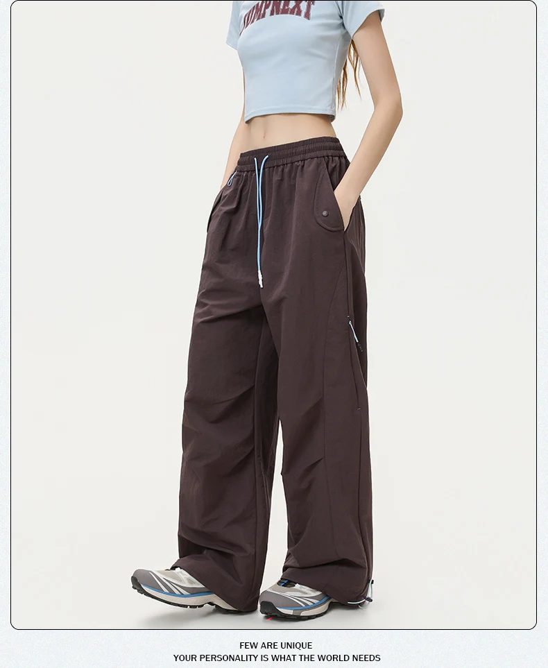 CHRLCK Women's Waterproof Hiking Pants Loose Quick Drying Cargo Pants Fishing Camping Cycling Trekking Jogging Trousers