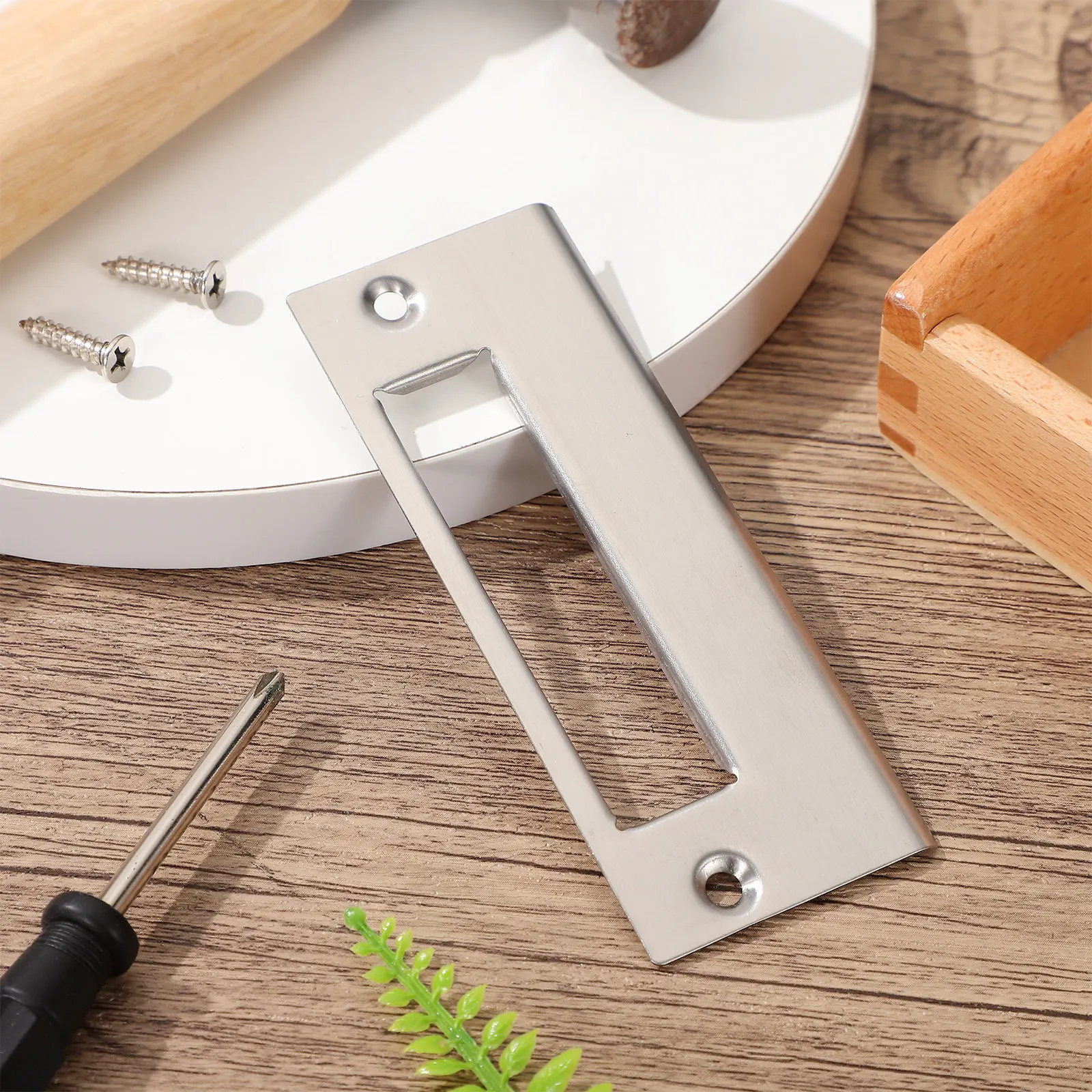 Deadbolt Strike Plate Door Backplate Replacement Parts Hole Cover Reinforced Large Restorer Lock