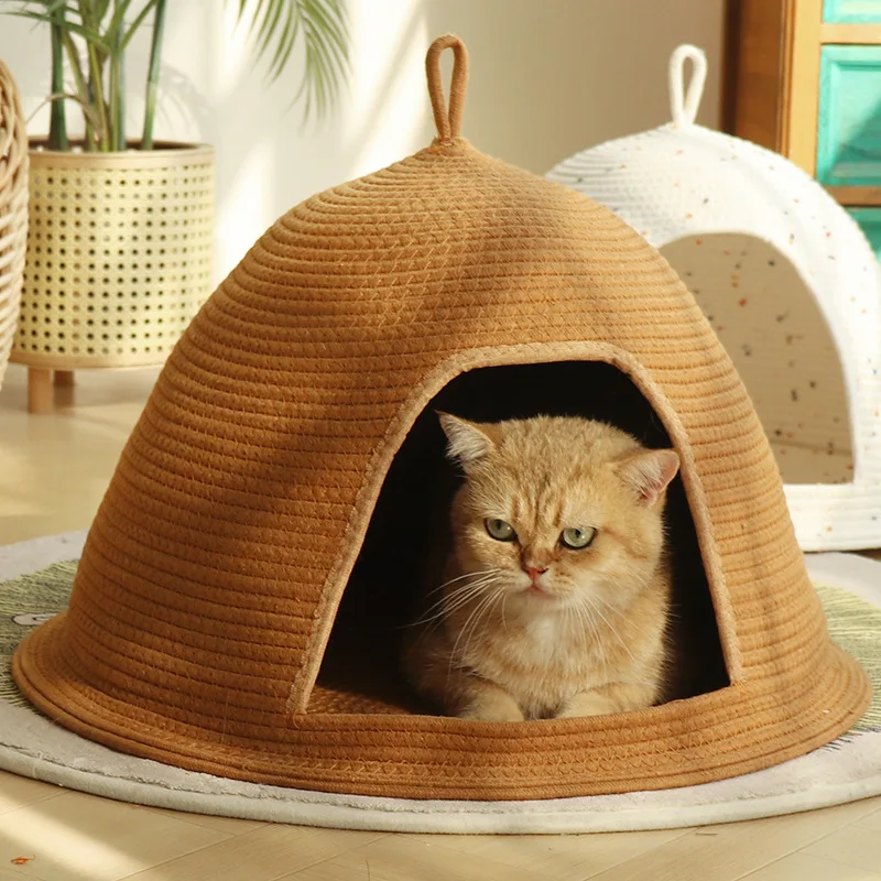 Casa de Gato Trançada, Acessórios para Casinha de Gato, Arranhador para Gato, Brinquedos e Cama para Gatos 2026
