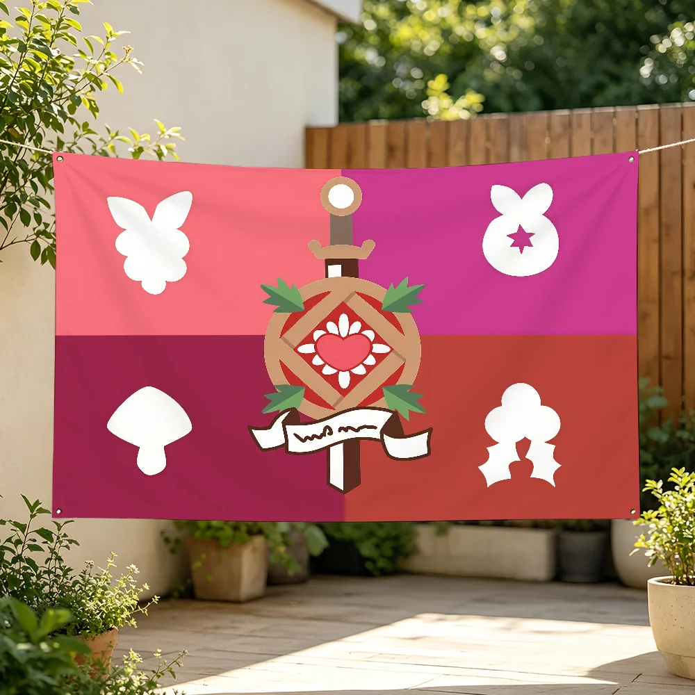 Game CookieRun K-Kingdom Flag Banner For Sports Matches Games Parade Rally Holiday Festival Backyard Balcony Club Bar Decor