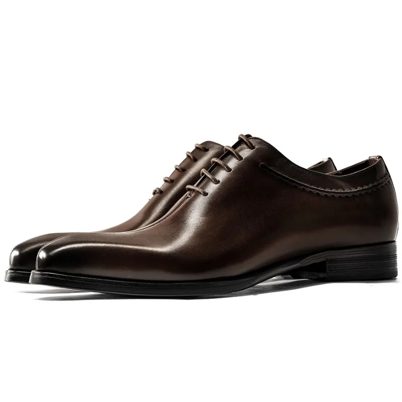 

Vintage Mens Dress Shoes Luxury Handmade 2026 Autumn Genuine Leather British Style Elegant Black Wedding Social Shoes for Male