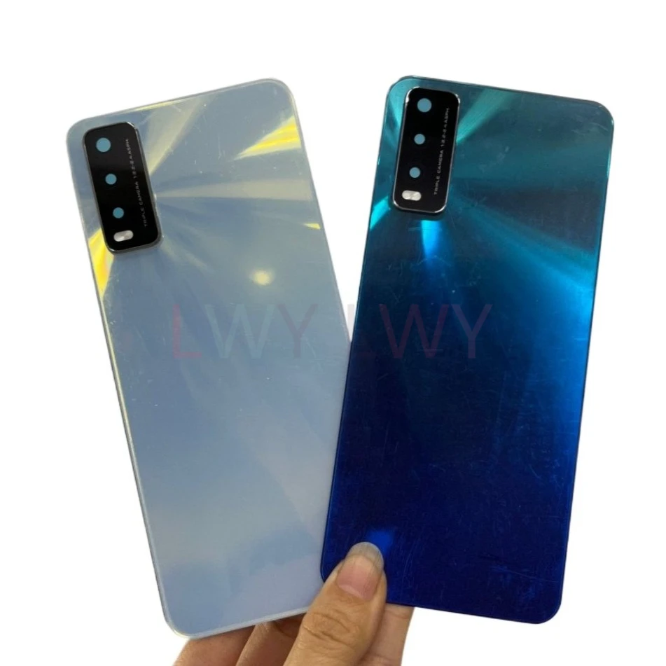 Задняя крышка для Vivo Y20 Y20S Y20i, крышка батарейного отсека, задняя дверь, задняя крышка корпуса, запасные части для объектива камеры