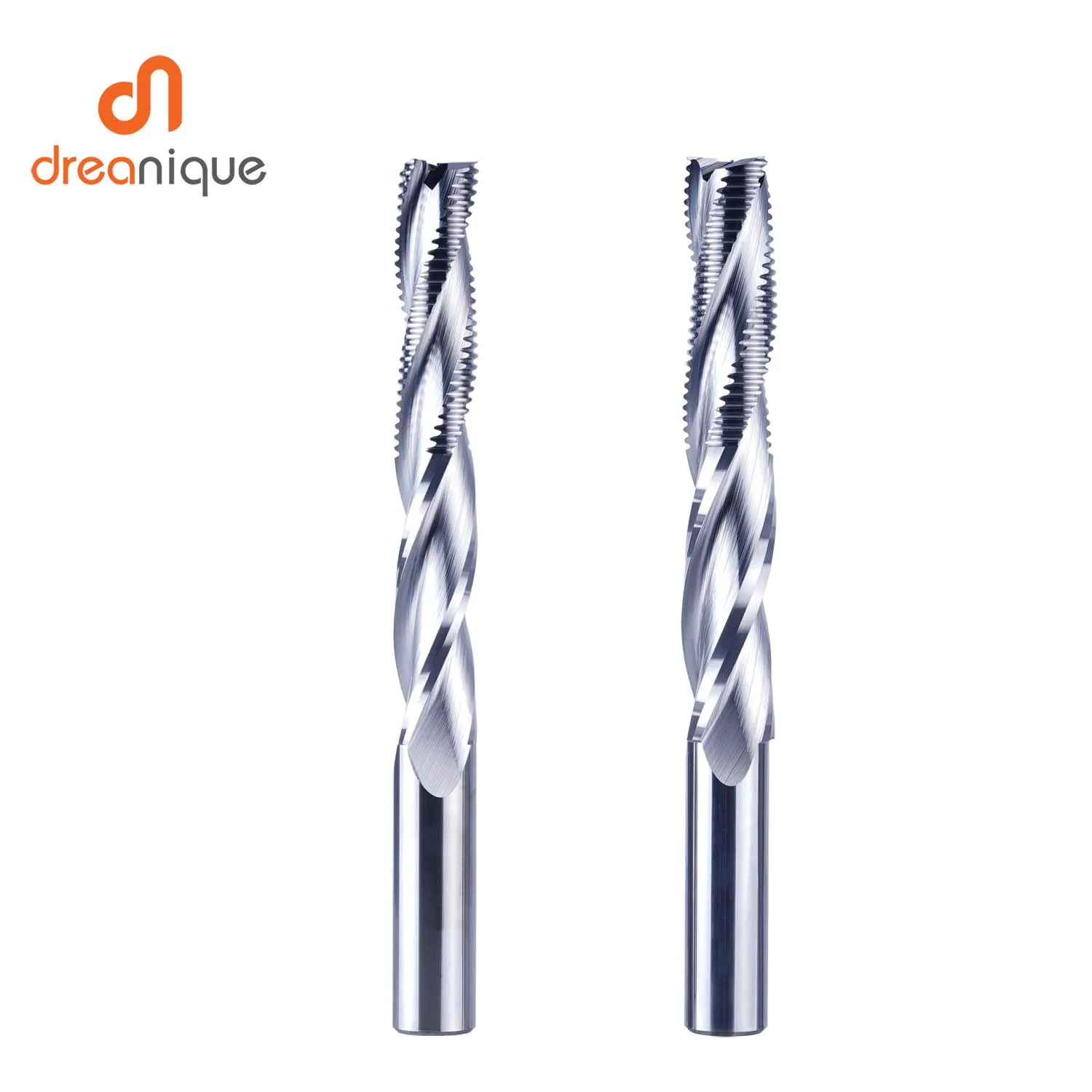Dreanique-cnc Espiral Endmill up Cut Flauta Ferramenta de Fresagem de Carboneto para Madeira Corte de Porta e Janela Router Bit 16 mm 18 mm 1pc