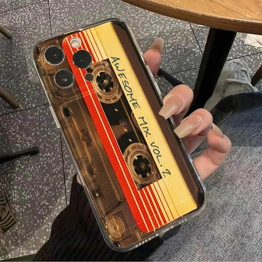 Retro-Kassetten-Kunst Klare Hülle für Samsung Galaxy S25 S24 S23 Ultra S22 S21Plus FE A56 A55 A54 A53 A36 A35 A34 5G PC Funda – Detail 3