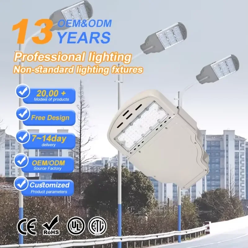 High Quality IP65 150W 220V Waterproof Aluminum Alloy High Luminous Efficiency LED Street Light for Roads Gardens AC Power