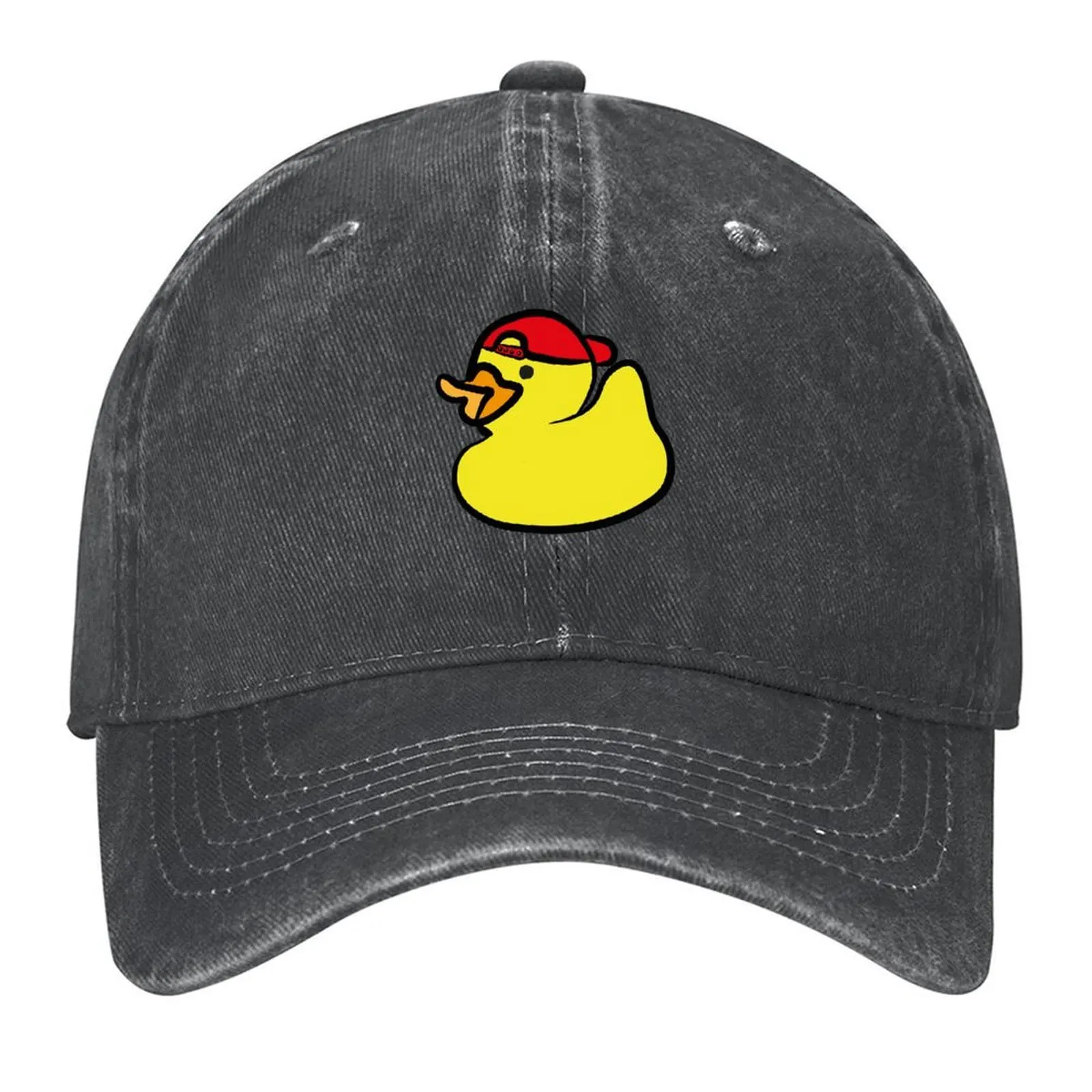 

Cute rubber duck wearing a backwards Baseball Cap Streetwear Male hat Thermal Visor Hat Baseball Cap For Girls Men's