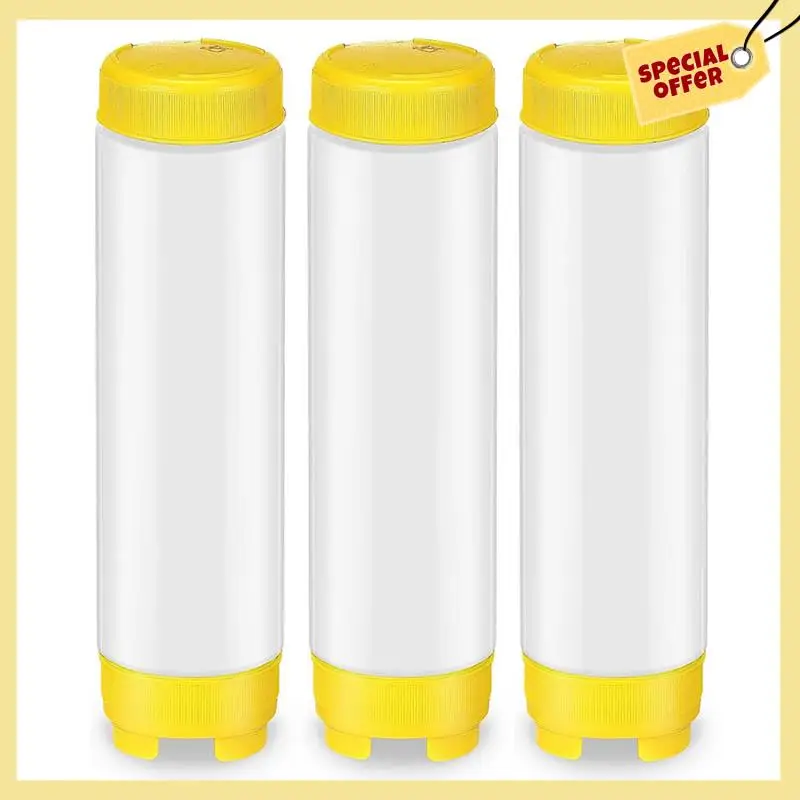 

-BABQ 9X 16Oz перевернутые пластиковые бутылки для выдавливания, многоразовый наконечник, большой клапанный дозатор, бутылка для выдавливания приправ