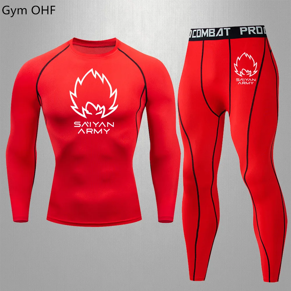Rashguard Fitness Running Set Men\'s Cycling Training Pants Basketball Tight Sweatshirt Men\'s Running Set Athletic Clothing