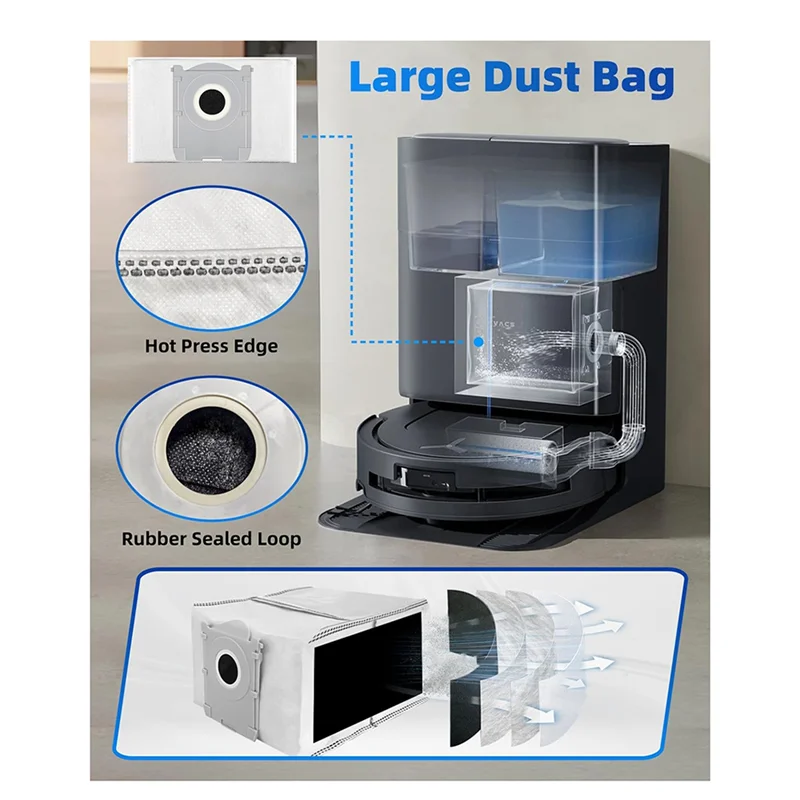Fit Replacement Main Roller Mop Cloth Side Brush Dust Bag HEPA Filter For ECOVACS T80 PRO OMNI/T80 OMNI Robot Vacuums