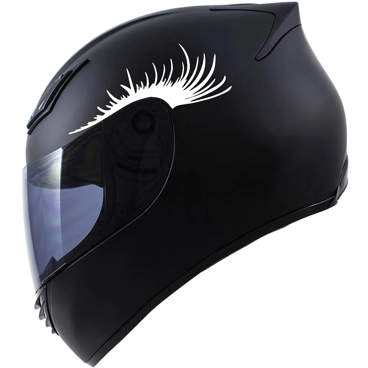 

2pcs Stickers for Motorcycle Helmets Bold Black Lashes for Biker & Casual Riders, Easy Apply & Remove, Motorcycle Accessories