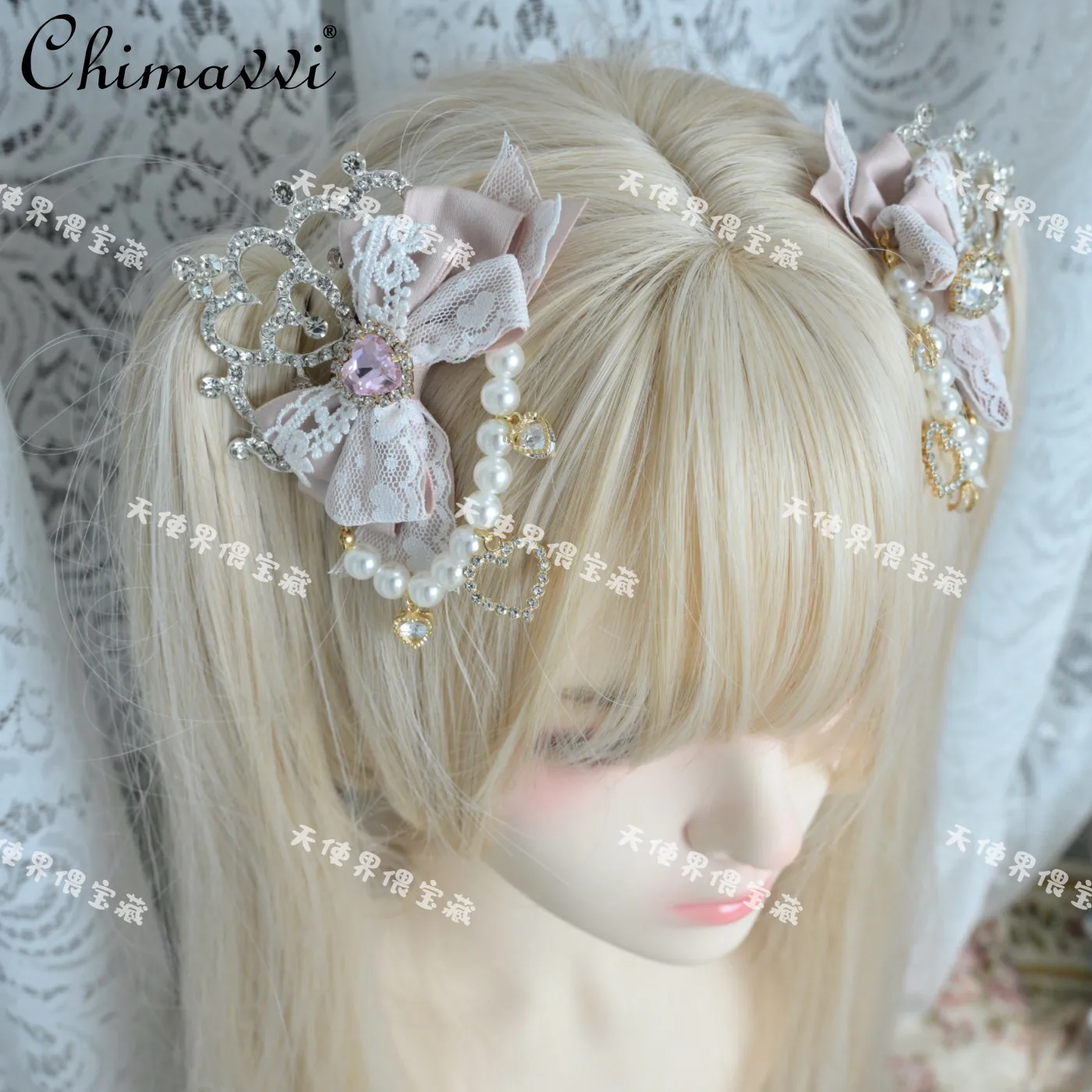 

Japanese Mine Hair Comb Side Clip Mass Production Subculture Crown Side Clip Lolita Hair Accessories Pearl Hair Clip