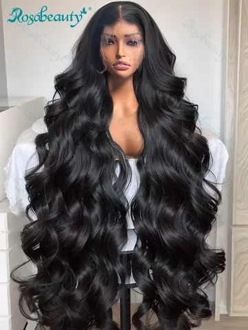 Rosabeauty 200% 13x6 HD 36 Inch Body Water Wave Lace Front Human Hair Wigs Raw Hair 13x4 Lace Frontal 5x5 Glueless Closure Wig