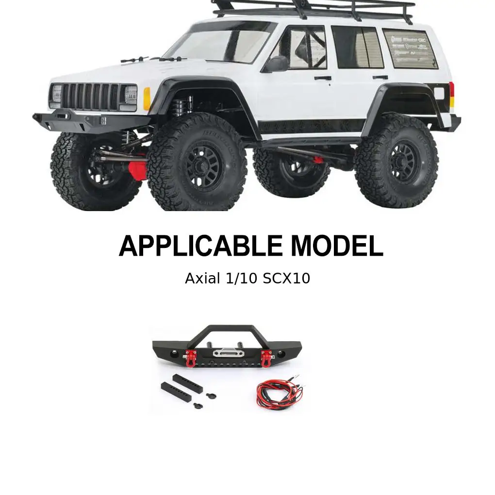 

RCGOFOLLOW 1/10 Aluminum Alloy Durable Front Bumper RC Upgrade Part Rc Front Bumper For SCX10 TRX4 TRX6 RC Car Part