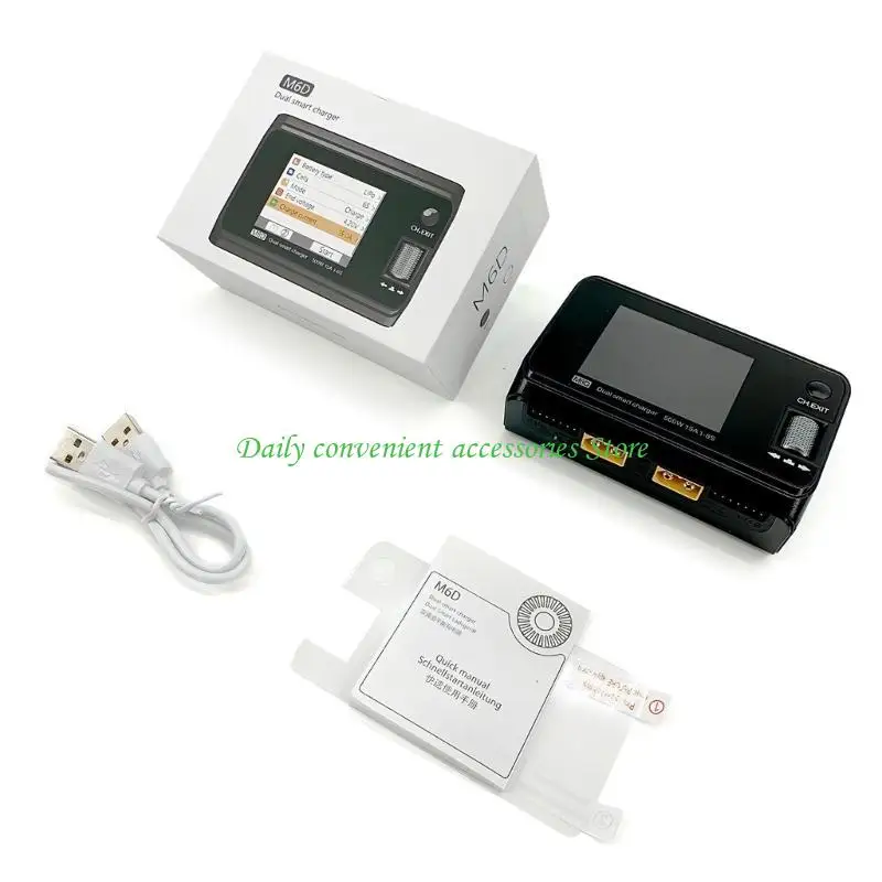 

97QB Двухканальные зарядные устройства Balances Разрядник M6D 500 Вт 15 А для 1-6S Lipo LiHV